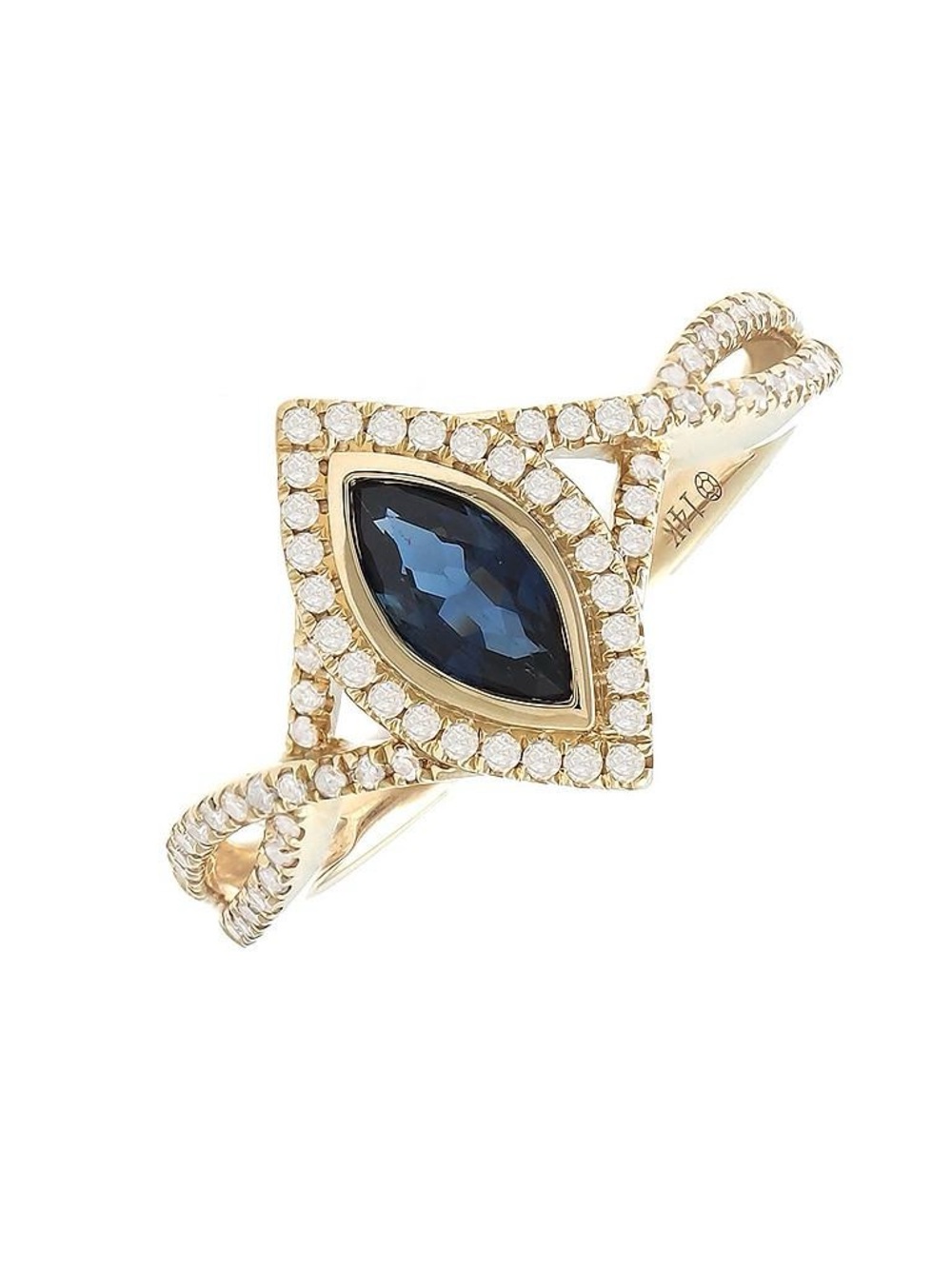 14K Real Solid Yellow Gold Natural Sapphire & Diamond Ring 0.70ctw Size 6.5